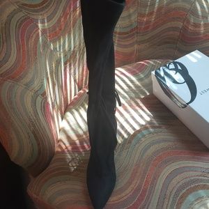 Wonens black suede dress boot